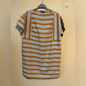 M.i.h Jeans Tunic‎ Dress Size Large Linen Blend Stripes Anthropologie Pockets